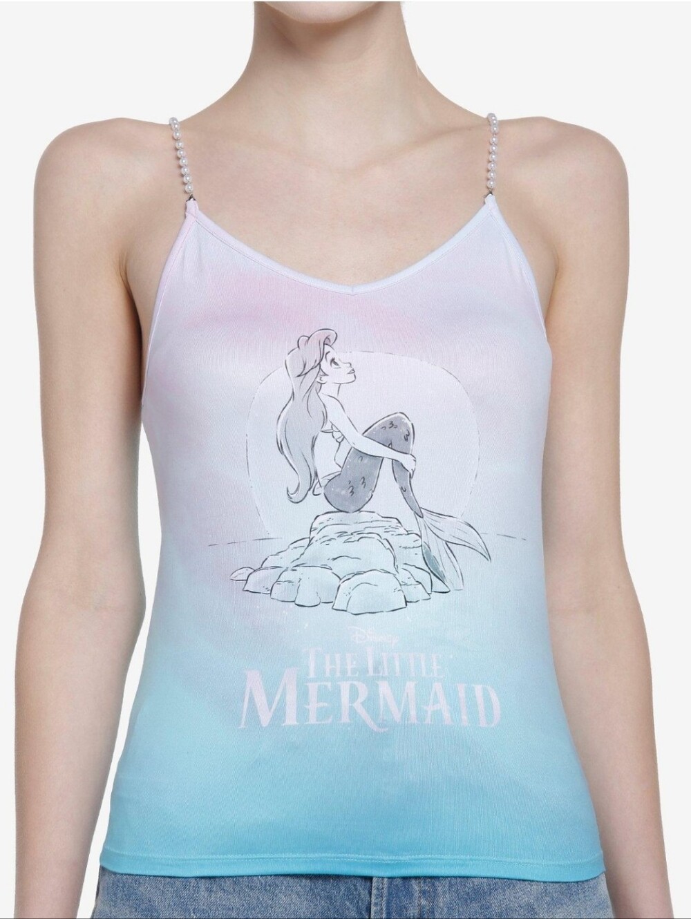 Her Universe Disney The Little Mermaid Ombre Pearl Strap Girls Cami